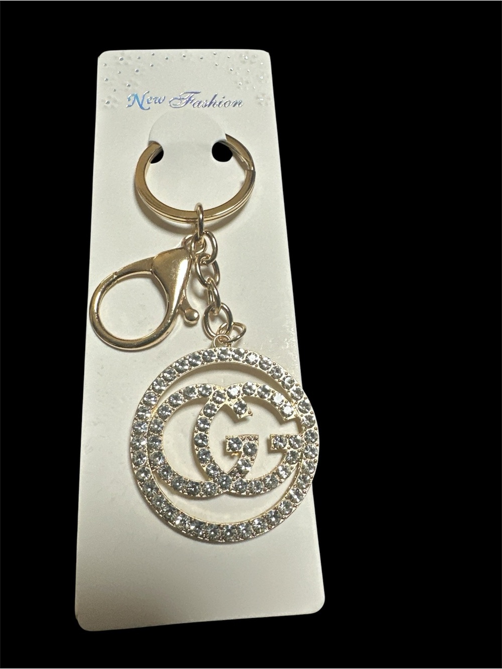 NWT! Fashion Gold & Crystal Keychain